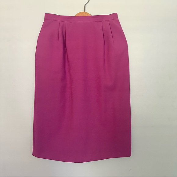 VTG Sassoon Purple Scalloped Blazer Skirt Suit - Picture 9 of 9